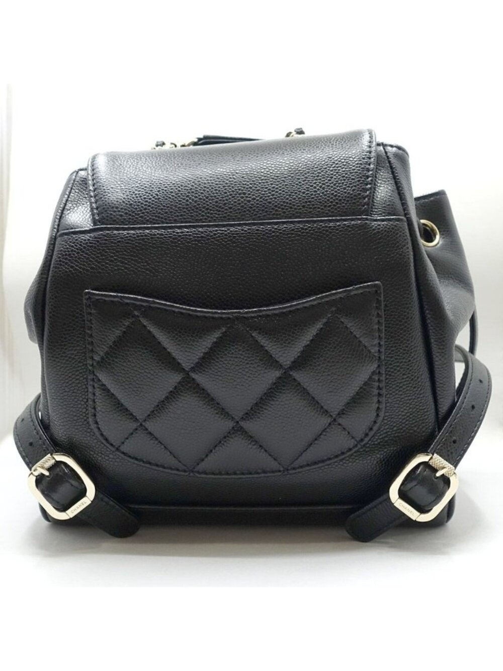 Chanel CC Logo Backpack Grained Calfskin BK - Picture 2 of 10